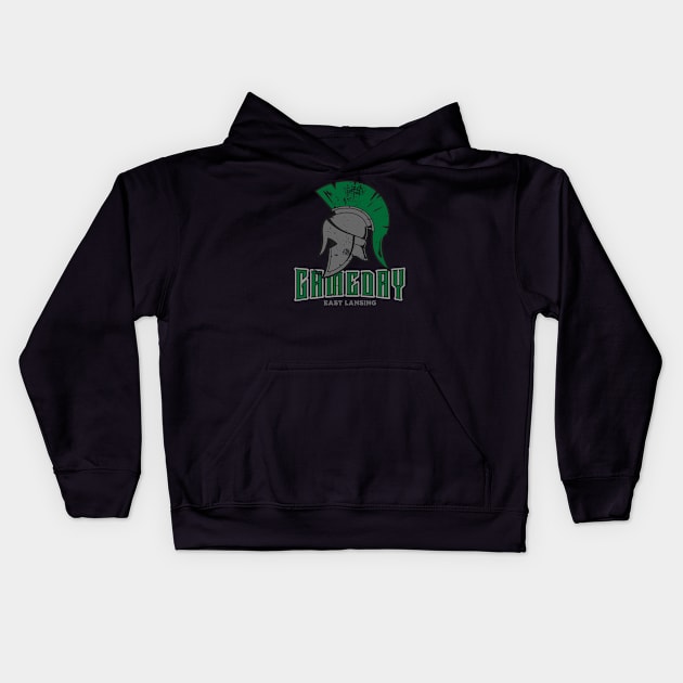 Vintage Spartan Gameday // Grunge Football Game Day Kids Hoodie by SLAG_Creative